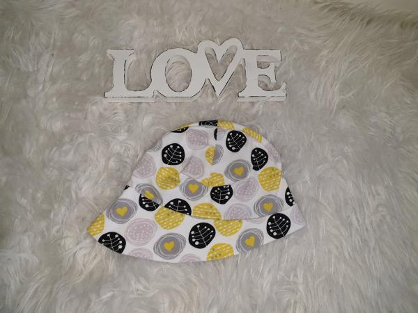 Sommermütze mit Nackenschutz, Kopfumfang 44-49cm "Dots"